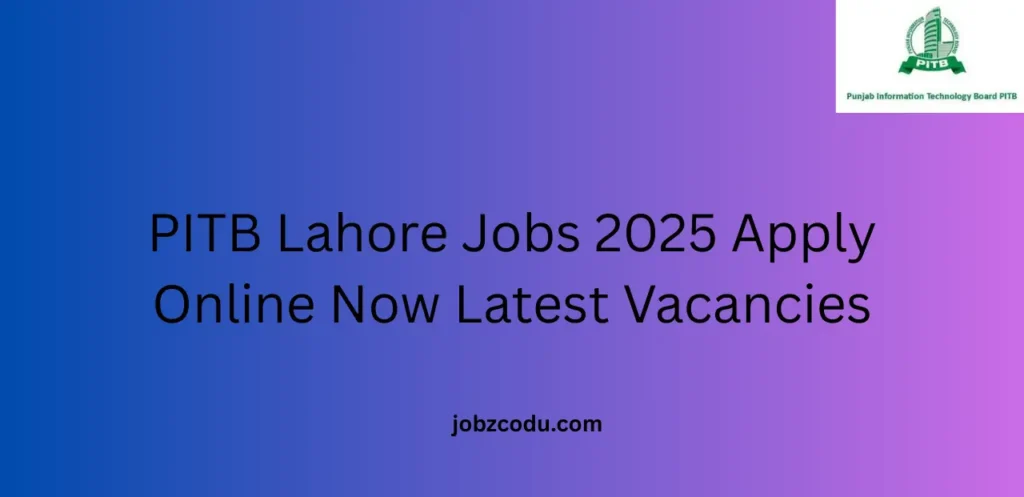 PITB Lahore Jobs 2025 Apply Online Now Latest Vacancies